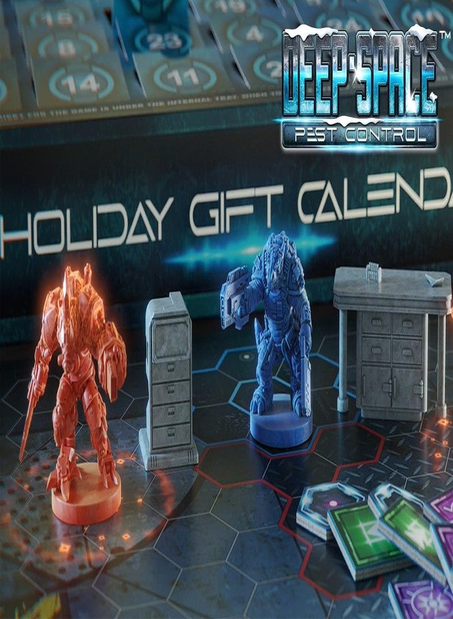 Mantic Deep Space Pest Control - Sci-Fi Adventure Game, 24-Day Calendar with Pre-Assembled Miniatures & Scenery, Daily Surprises for Thrilling Space Heroics - Image 3